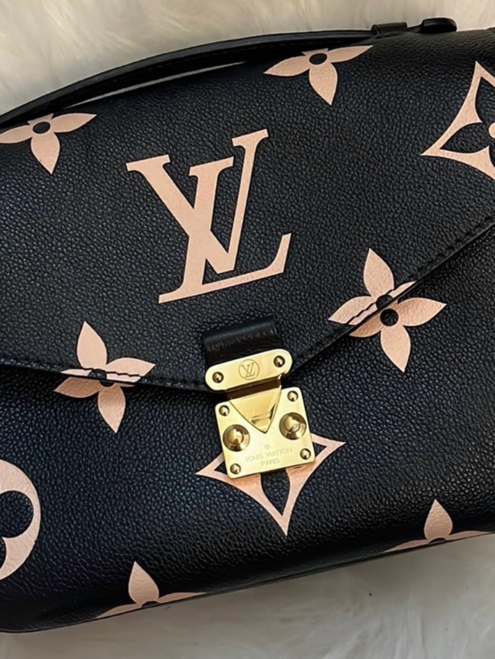 Louis Vuitton Black with Pink Monogram Shoulder Bag